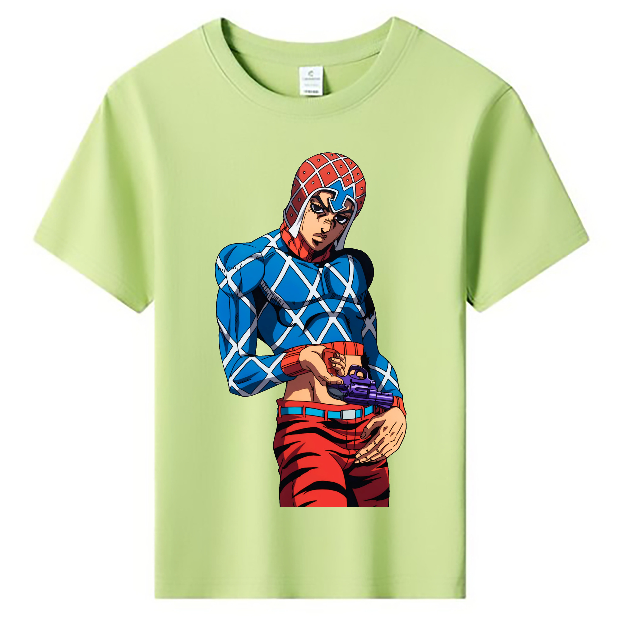 （画像用） ジョジョの奇妙な冒険 グイード?ミスタ JoJo's Bizarre Adventure Guido Mista 綿100％キッズTシャツ（フロントプリント）